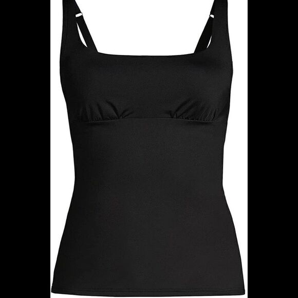 Land’s End Plus size tankini top swim square neck underwire black Various - Picture 1 of 12